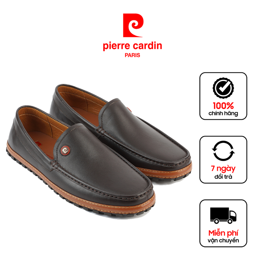 Giày lười nam Pierre Cardin, chất liệu da bò cao cấp, logo tinh tế, sang trọng - 753