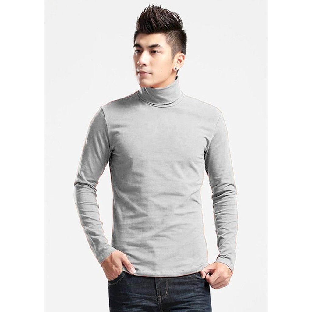 Áo Giữ Nhiệt Nam Áo Thun Lót Nỉ Nam Dài Tay Cổ Cao Giữ Ấm Thể Thao Cho Bạn NAM Cao Cấp