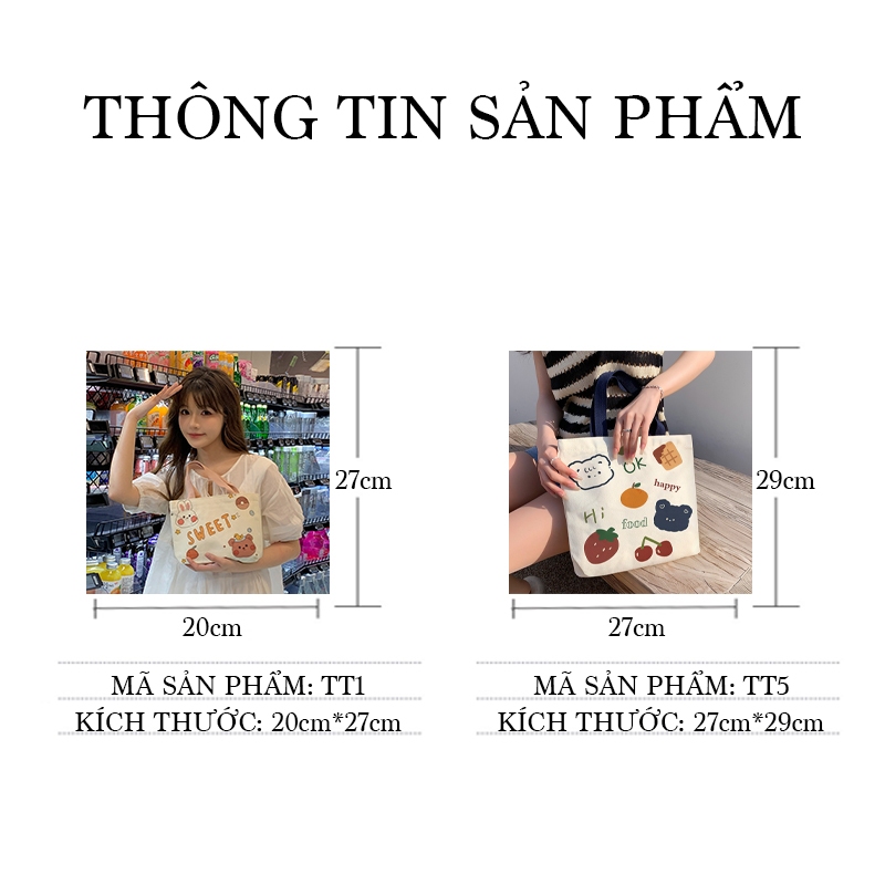 Túi tote túi vải đeo chéo đi học giá rẻ có khoá kéo phong cách hàn quốc TT0 GENK