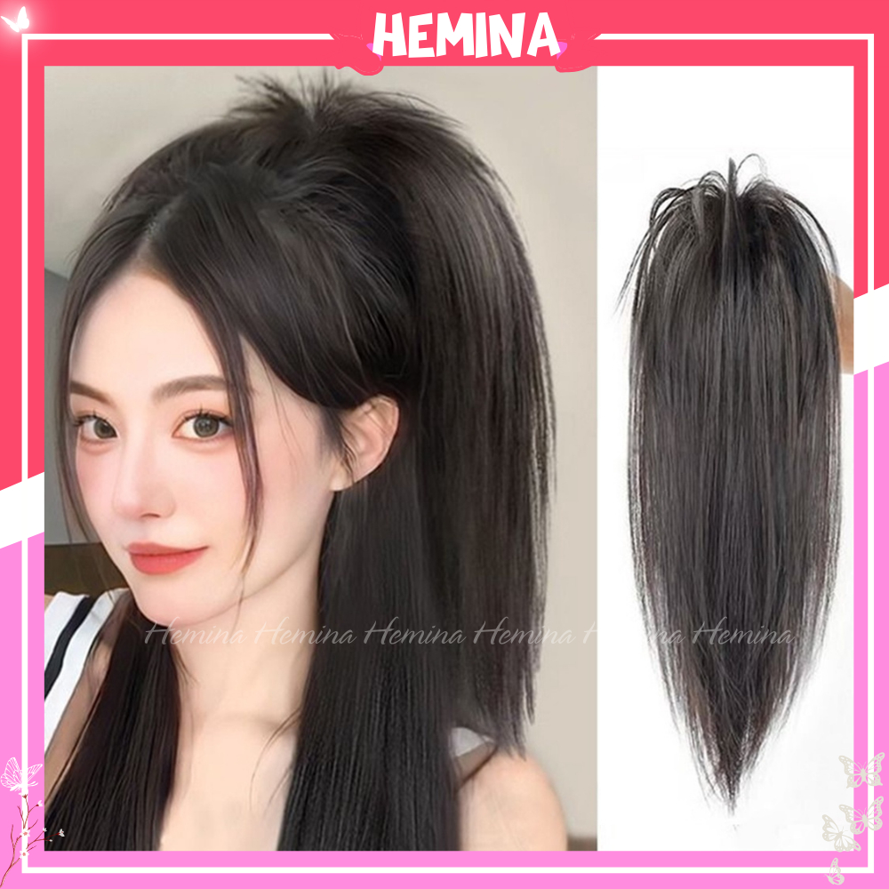 Tóc giả Hemina tóc kẹp tóc giả đuôi ngựa thiết kế sợi tơ cao cấp mềm mượt tự nhiên CM17