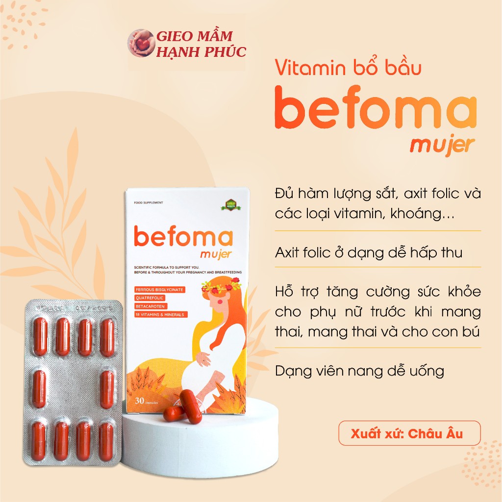 BEFOMA - Vitamin tổng hợp bổ sung sắt, calci và các khoáng chất thiết yếu
