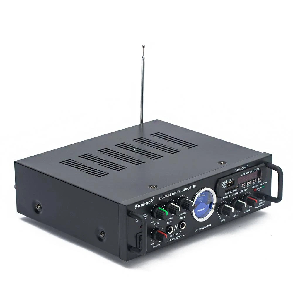 Amply Bluetooth Mini Sunbuck 339BT, Amli Karaoke Nghe Nhạc 12V/220V Dùng Cho Gia Đình Và Trên Xe Oto, Ampli 12V Cao Cấp