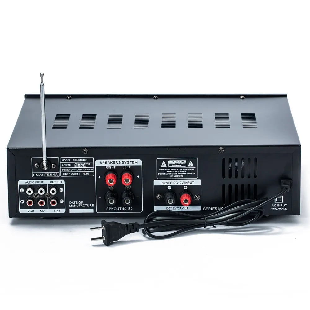 Amply Karaoke Bluetooth SUNBUCK 6188BT 220V/12V Công Suất Lớn 400W, Amly Đa Chức Năng Cho Xe Hơi Và Gia Đình