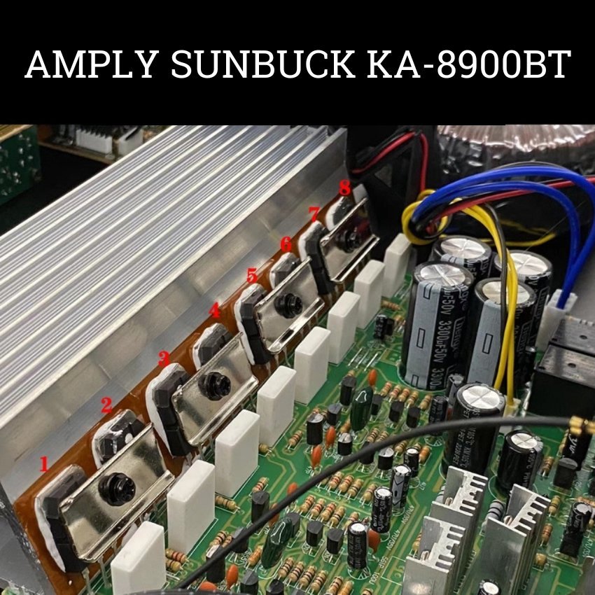 Amply Karaoke Bluetooth Công Suất Lớn 1000W Sunbuck KA-8900, Âm Thanh Siêu Đỉnh, 8 Sò Toshiba Nhập Khẩu Nhật Bản