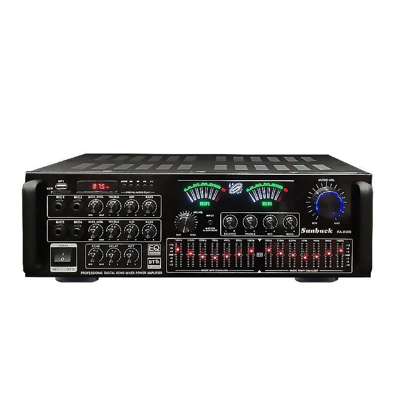 Amply Karaoke Bluetooth Công Suất Lớn 1000W Sunbuck KA-8900, Âm Thanh Siêu Đỉnh, 8 Sò Toshiba Nhập Khẩu Nhật Bản