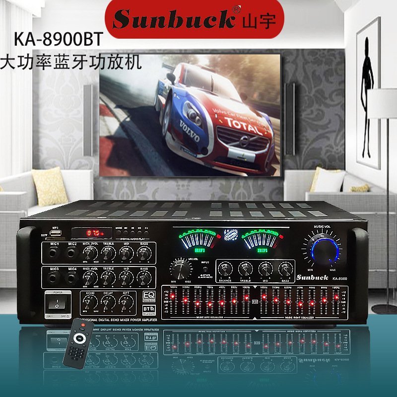 Amply Karaoke Bluetooth Công Suất Lớn 1000W Sunbuck KA-8900, Âm Thanh Siêu Đỉnh, 8 Sò Toshiba Nhập Khẩu Nhật Bản