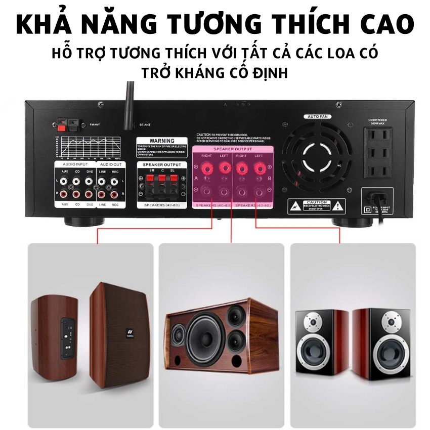 Amply Karaoke Bluetooth Sunbuck AV-999BT Công Suất 900W, Âmly Gia Đình Công Suất Lớn, 7 Kênh, Dễ Sử Dụng BH 12 Tháng