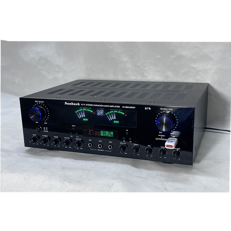 Amply Karaoke Bluetooth Sunbuck AV-999BT Công Suất 900W, Âmly Gia Đình Công Suất Lớn, 7 Kênh, Dễ Sử Dụng BH 12 Tháng