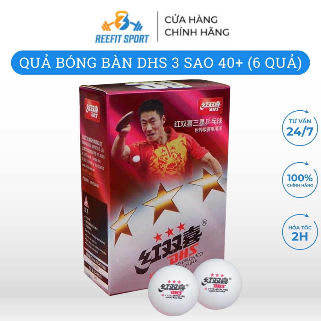 Quả bóng bàn DHS 3 sao 40+ (gồm 6 quả/ hộp)