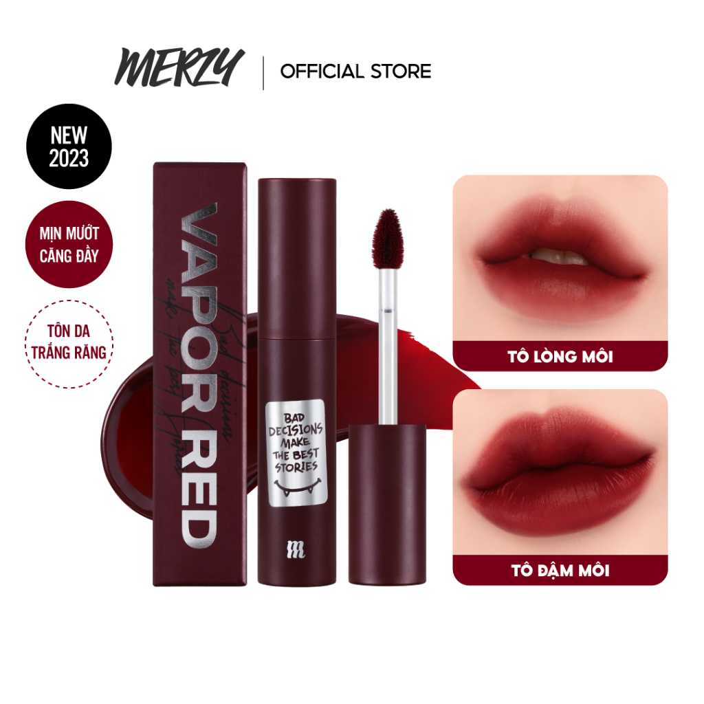 [M13 VỎ ĐỎ RED EDITION] Son Kem Lì Hàn Quốc Mịn Mướt, Tôn Da Merzy Noir In The Mellow Tint 4g