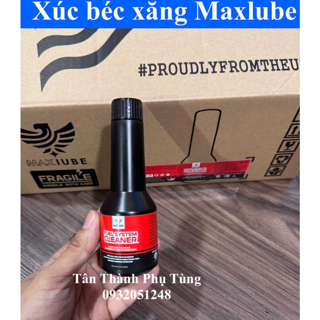Súc/ Xúc béc xăng xe máy MAXLUBE vệ sinh buồng đốt, kim phun nhập khẩu Mỹ - 60ml