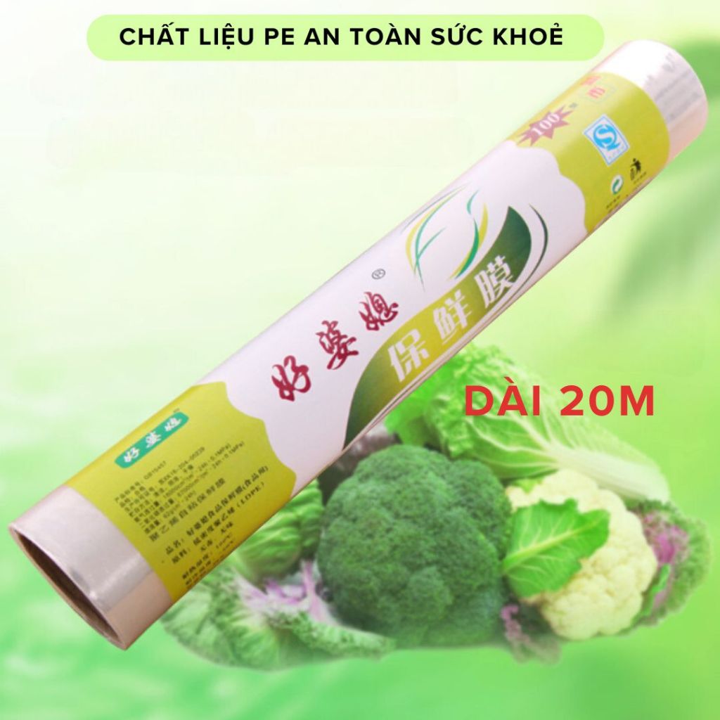 Màng Bọc Thực Phẩm PE 30cmX20m, Cuộn Dài 20m, Ngang 30cm, Siêu Dai Bảo Quản Thực Phẩm