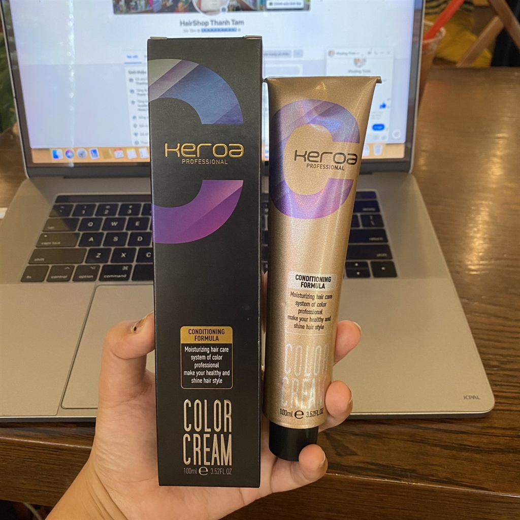 Màu nhuộm tóc Nâu cafe KEROA SANG TRỌNG SIÊU BÓNG TÓC 100ML