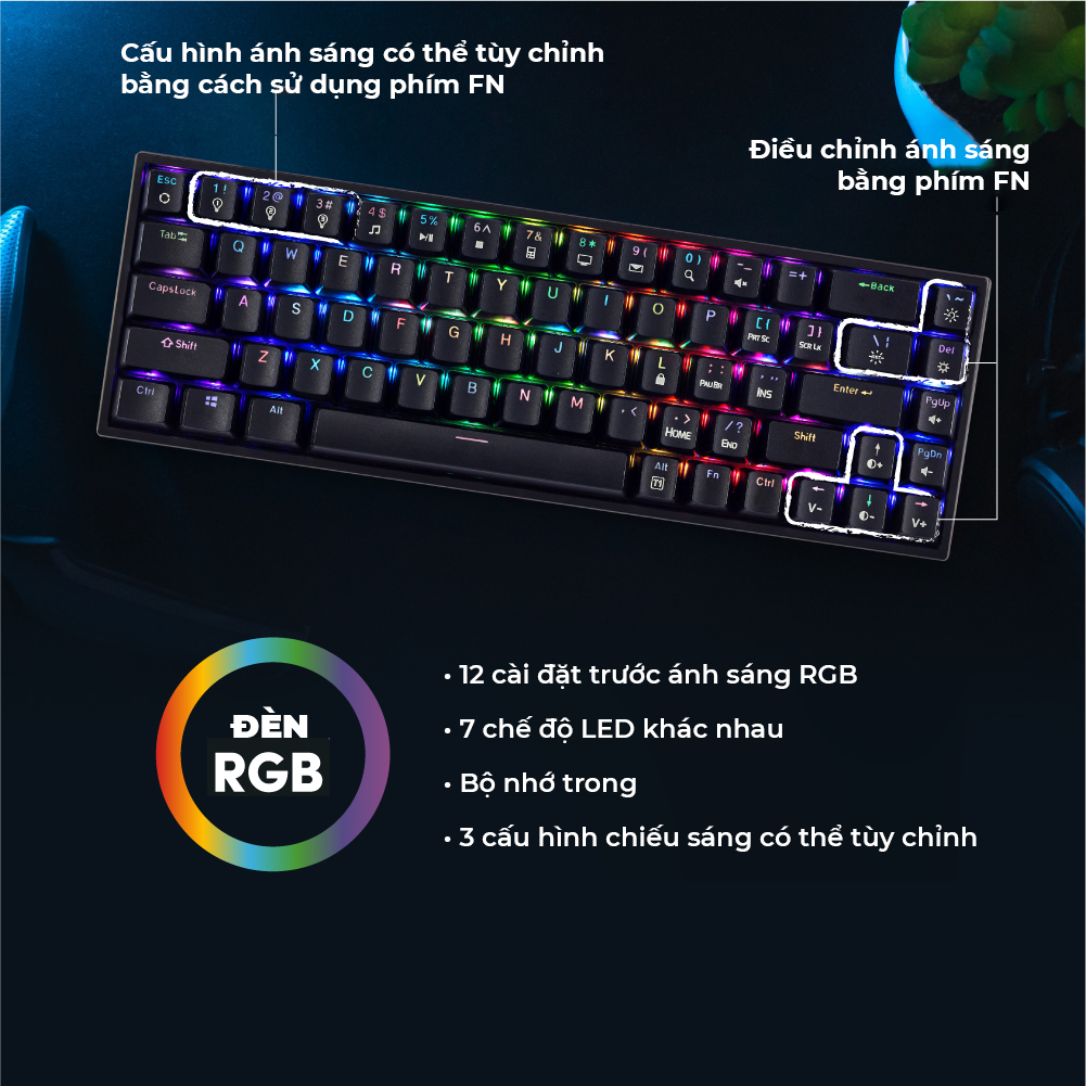 Bàn phím cơ PROLiNK GK6002M , LED RGB 16 triệu màu, Full N-Key Rollover, Anti Ghosting cho tuyển thủ Esport