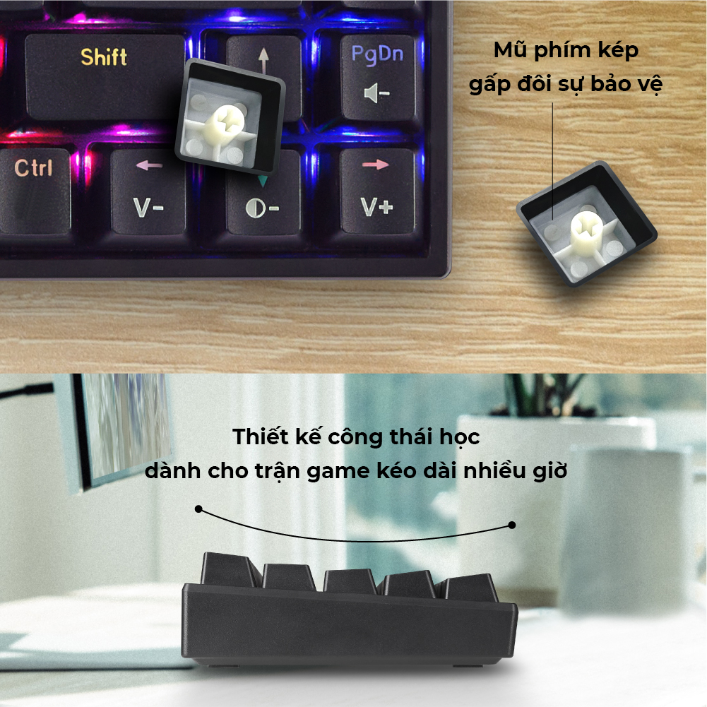 Bàn phím cơ PROLiNK GK6002M (Blue Switch), LED RGB 16 triệu màu, Full N-Key Rollover, Anti Ghosting cho tuyển thủ Esport