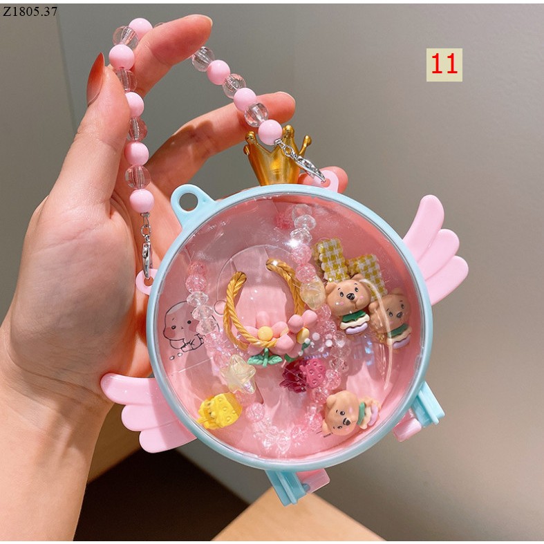 Hộp Đựng Kẹp Tóc , dây chuyền Họa Tiết Hoạt Hình Công Chúa Dễ Thương Cho Bé Gái