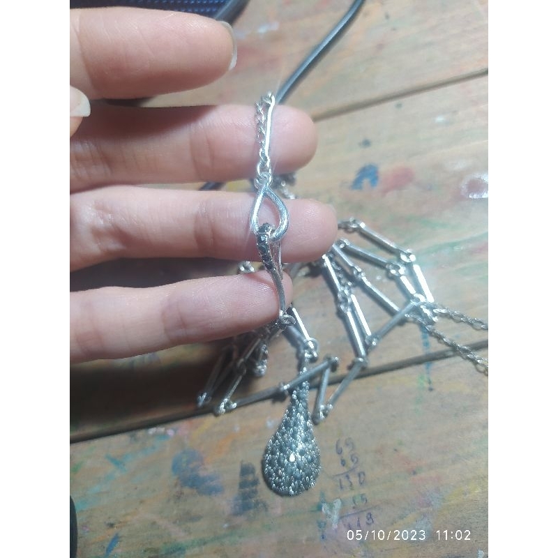 Dây chuyền hiệu đính đá marcasite si Nhật.