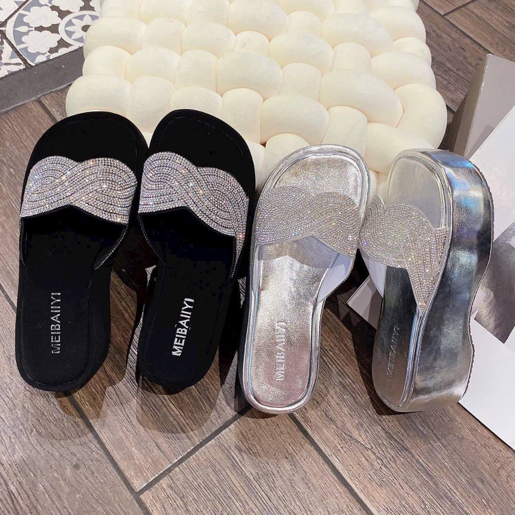 Xuồng quai ngang xoàn lượn sóng đính đá lấp lánh siêu xinh