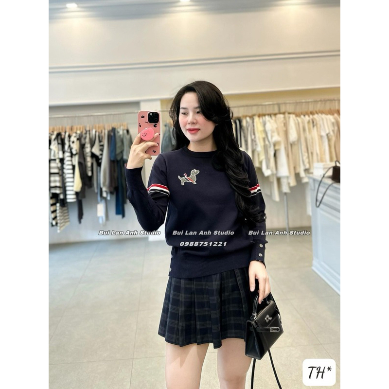 Áo len Thom cổ tròn cúc cạnh 3 màu siu đẹp qcl1