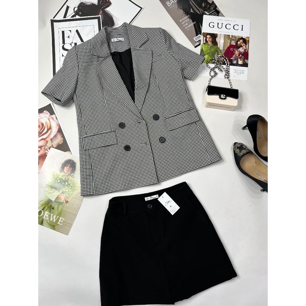 Áo vest kẻ zz ngắn tay AV125