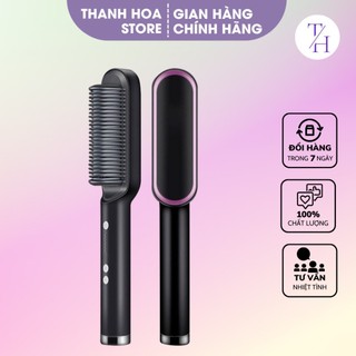 Lược điện chải tóc tạo kiểu chuyên nghiệp, lượt điện 3in1 đa năng - kiêm máy uốn duỗi ép tóc tạo kiểu
