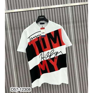 Áo phông Tommy Nam Nữ In Hoạ Tiết Vạch Chéo Chữ Tommy Đen Trắng Đỏ Cổ Bo Dày Dặn Đẹp. Áo Thun Tommy Cực Chất 2023