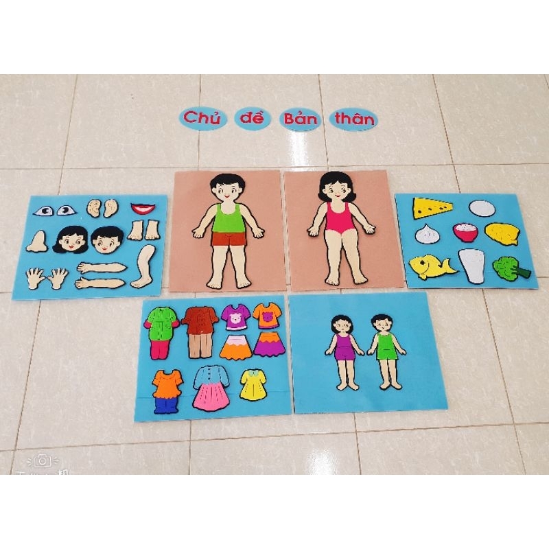 tranh chủ đề bản thân bằng nỉ- Đồ dùng mầm non bằng nỉ- Đồ chơi bằng vải nỉ