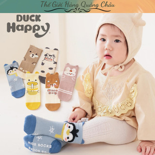 Tất chống trơn trượt cho bé 0-3 tuổi hình thú cute, vớ chống trượt bé trai bé gái