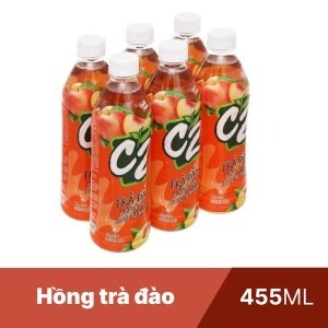 Lốc 6 chai trà xanh C2 chanh / táo / đào / dâu 455ml