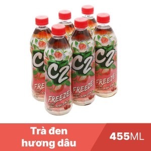 Lốc 6 chai trà xanh C2 chanh / táo / đào / dâu 455ml