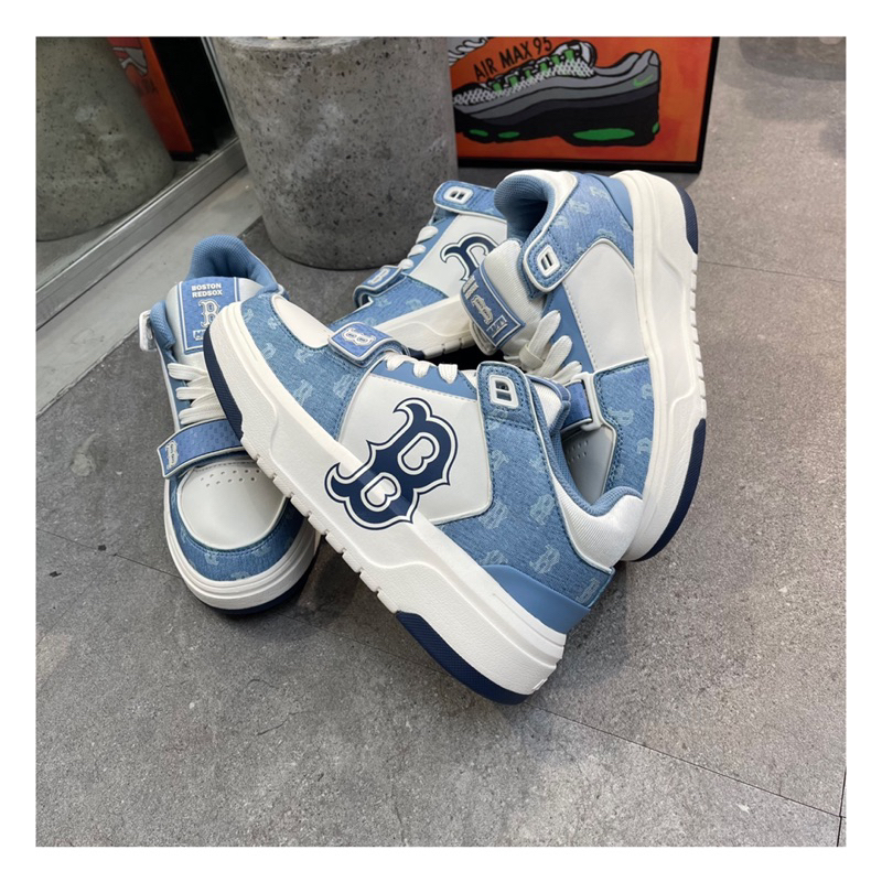 Giày MLB xanh nhạt CHỮ B hàng cao cấp nam nữ,giày thể thao Boston Red Sox - BẢN CAO CẤP | Fullbox