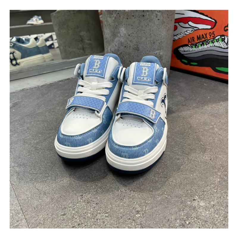 Giày MLB xanh nhạt CHỮ B hàng cao cấp nam nữ,giày thể thao Boston Red Sox - BẢN CAO CẤP | Fullbox