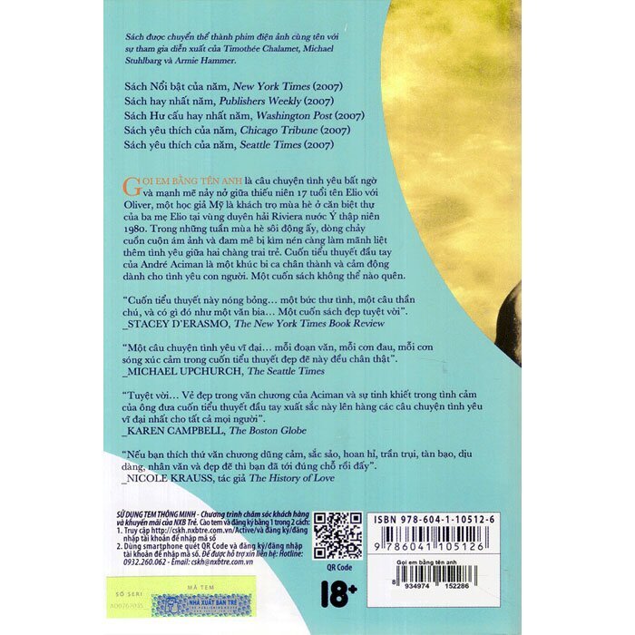 Sách - Gọi Em Bằng Tên Anh - Call Me By Your Name