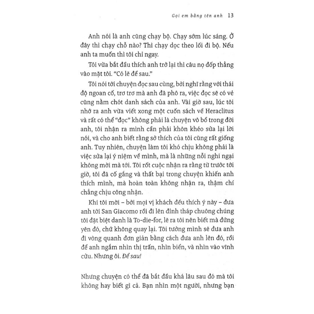 Sách - Gọi Em Bằng Tên Anh - Call Me By Your Name