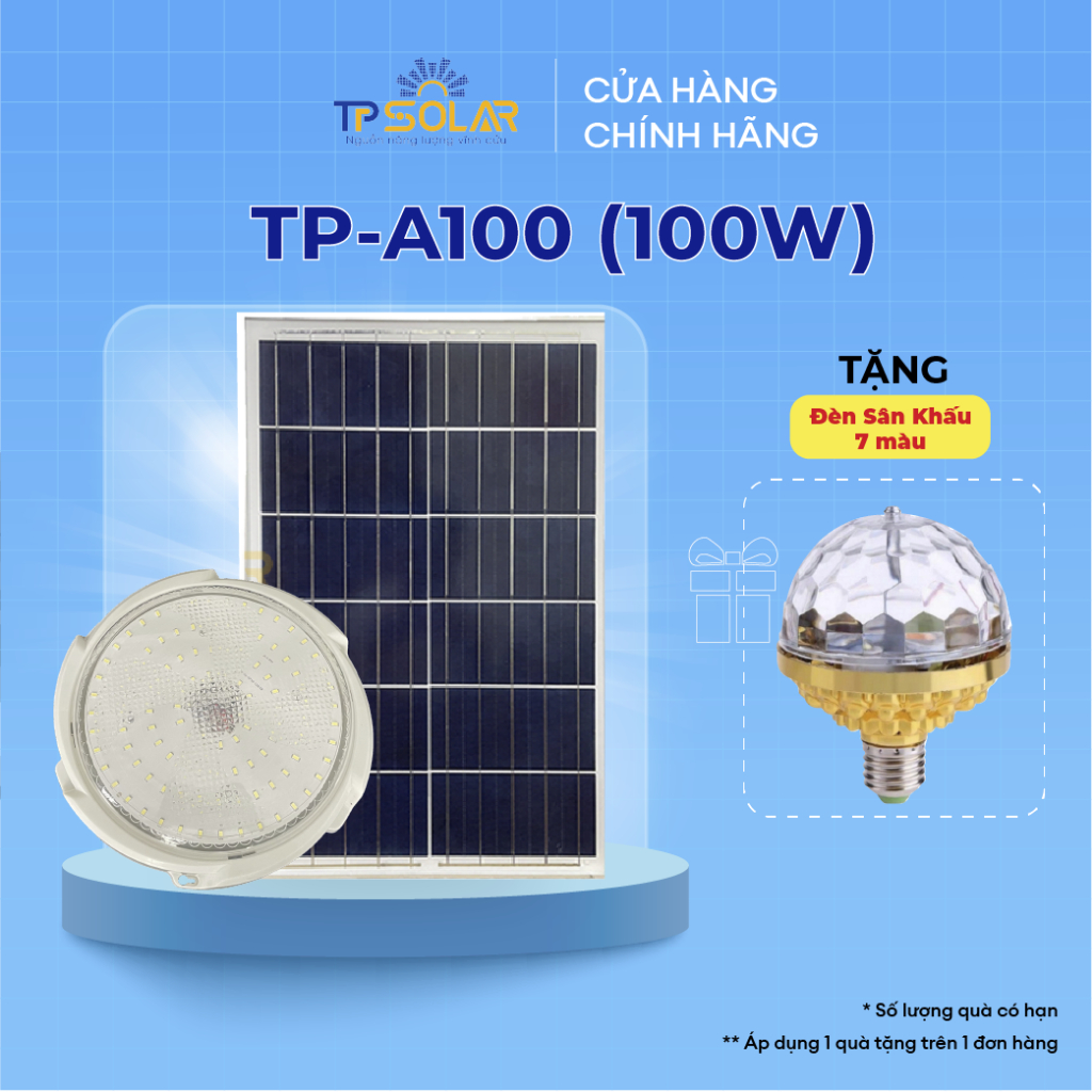 Đèn Ốp Trần Năng Lượng Mặt Trời TPSolar TP-A100 Công Suất 100W Cảm Biến Sáng Tối