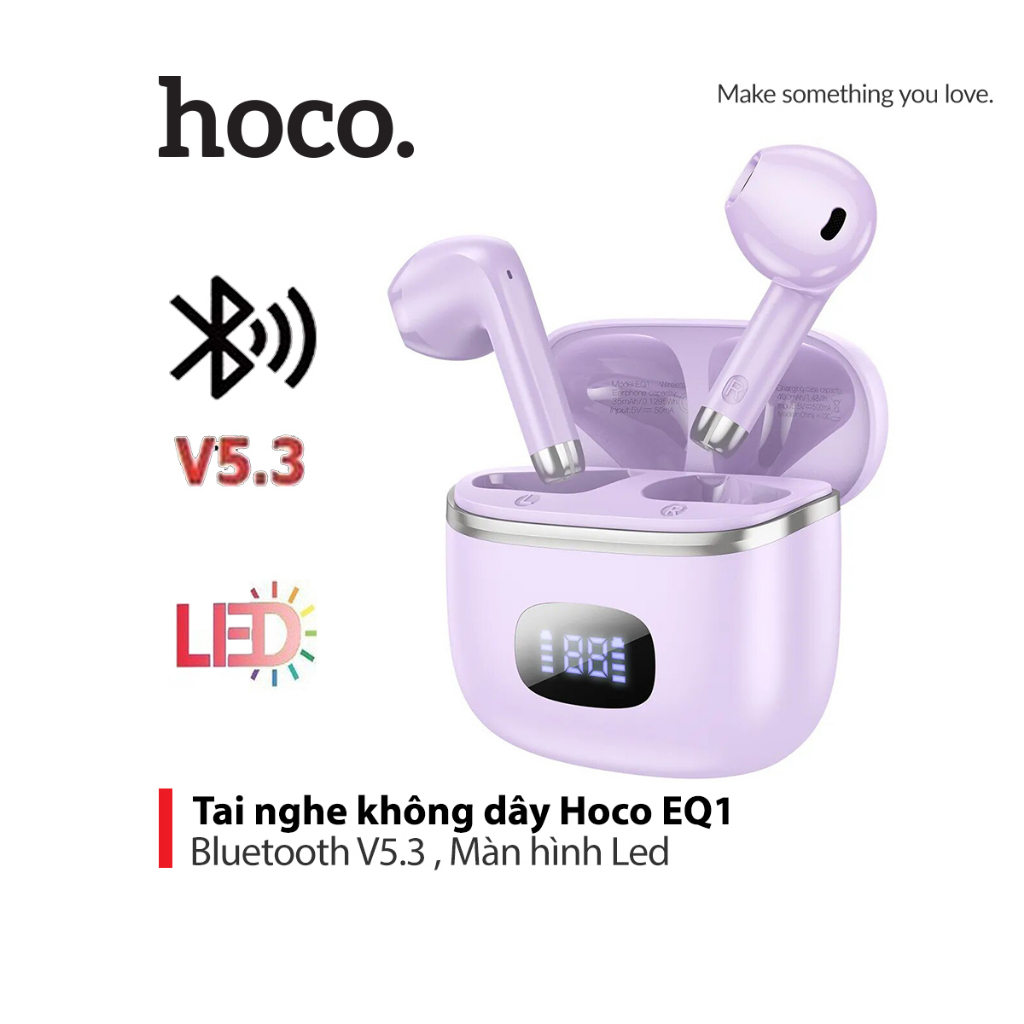 Tai nghe không dây Hoco EQ1 Bluetooth V5.3 màn hình Led thời gian sử dụng 7h