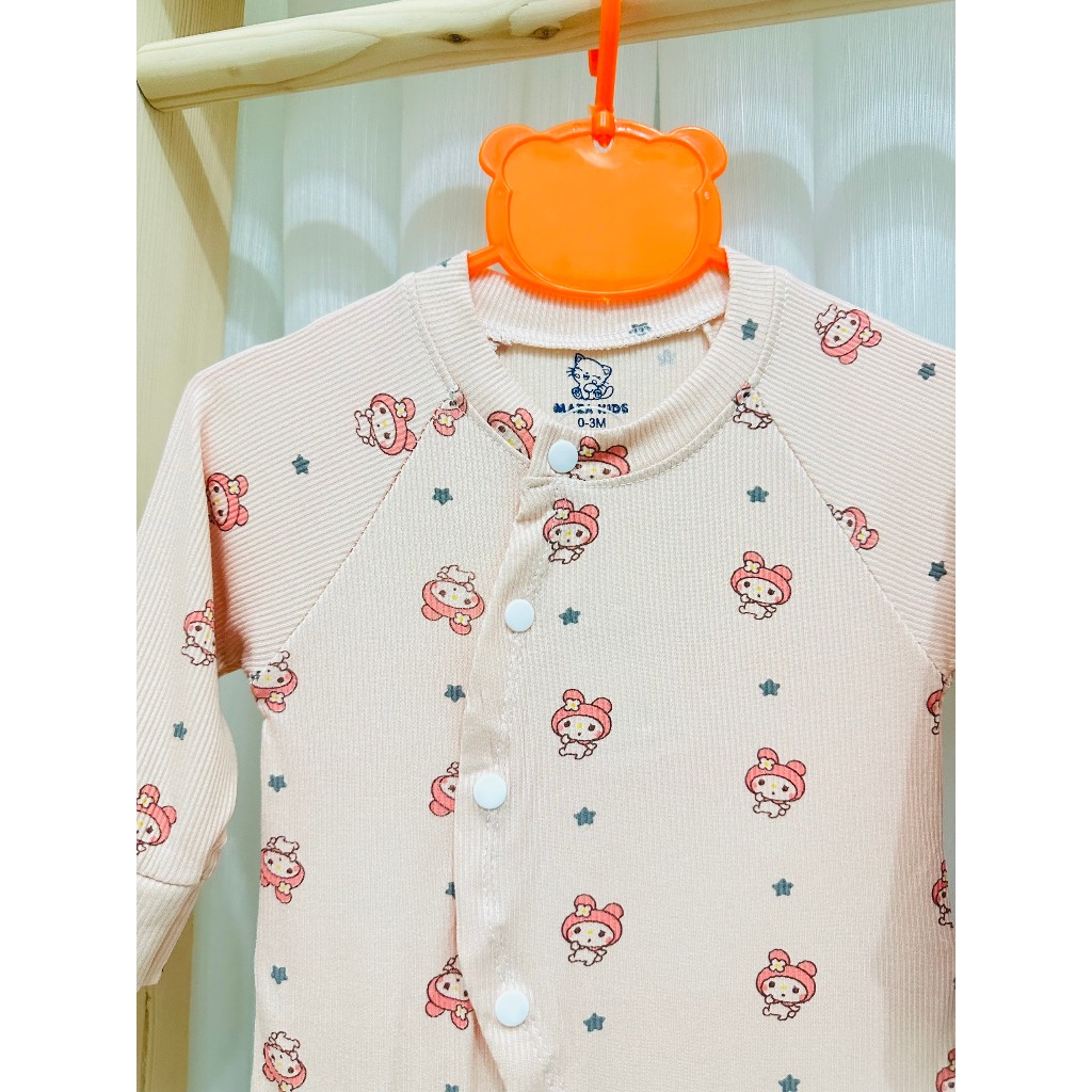 Body Dài Tay Cho Bé Thun Lạnh Peptit Mazakids Bodysuit Sơ Sinh Bé Trai Bé Gái