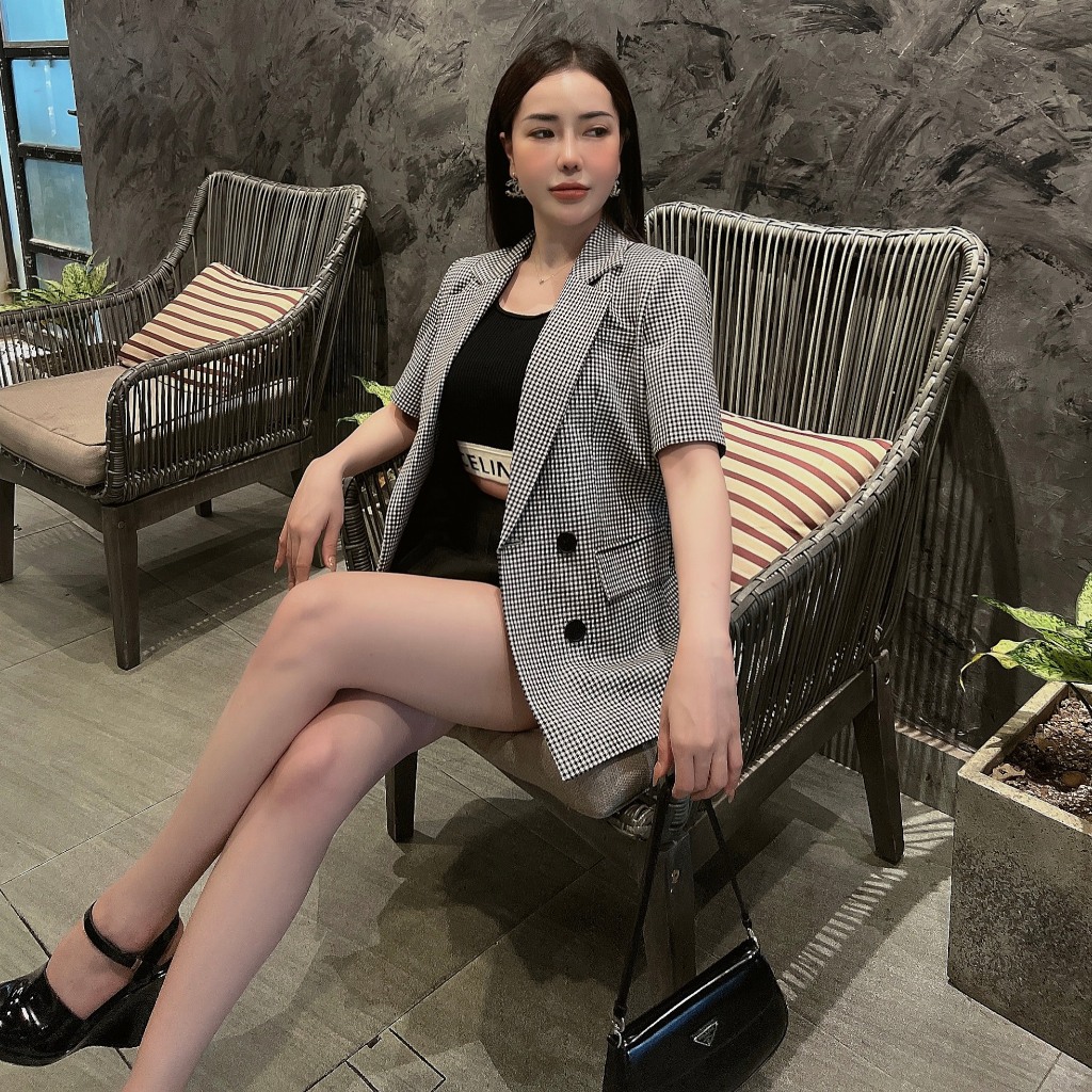 Áo vest kẻ zz ngắn tay AV125