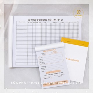 Combo: quyển sổ theo dõi tiền hụi a4 và biên lại giao hụi a6 siêu xinh