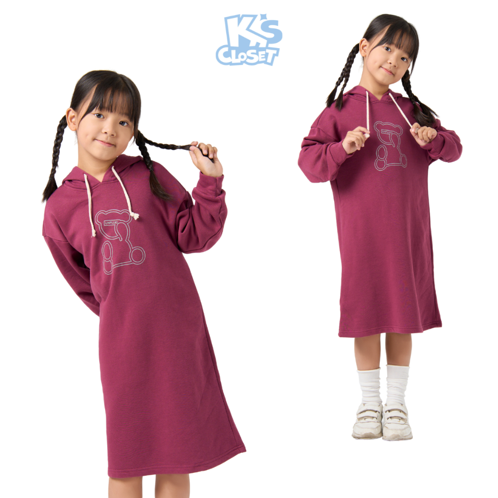 Váy Hoodie cho bé gái K'S CLOSET (2-14 tuổi) thoải mái, năng động KT198TWF TM