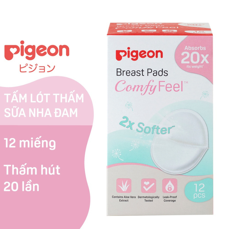 Miếng lót thấm sữa Pigeon 12-50 miếng thiết kế 3D mỏng dạng lưới thấm hút nhanh, tấm miếng lót thấm hút sữa Bunry shop