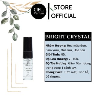 Nước hoa nữ cao cấp CL BRIGHT CRYSTAL Edp chính hãng CIEL Parfum phong cách Tươi mát, Tinh tế, Dễ thương