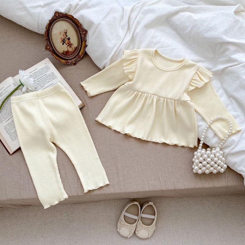 BỘ TĂM ÁO VÁY CÁNH TIÊN XINH XẮN CHO BÉ GÁI MẶC THU ĐÔNG 9-19KG