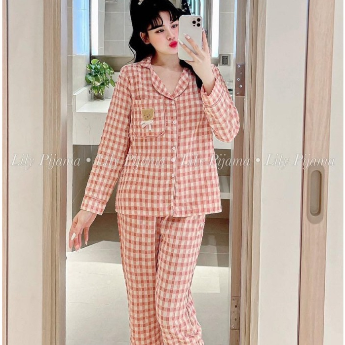 Bộ Kẻ Pizama Vân Nổi Mặc Thai Kỳ Và Sau Sinh