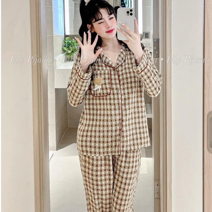 Bộ Kẻ Pizama Vân Nổi Mặc Thai Kỳ Và Sau Sinh