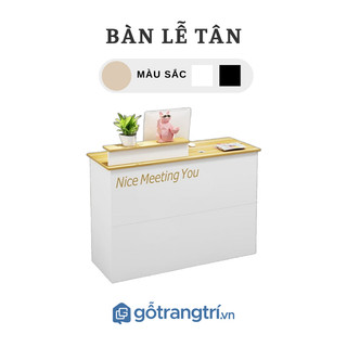 Quầy thu ngân, bàn lễ tân nhỏ gọn bằng gỗ mdf giao hàng lắp đặt tận nơi ghs-41333