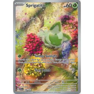 [ zare pokemon ] Lá bài thẻ Sprigatito - 196/193 - Illustration Rare