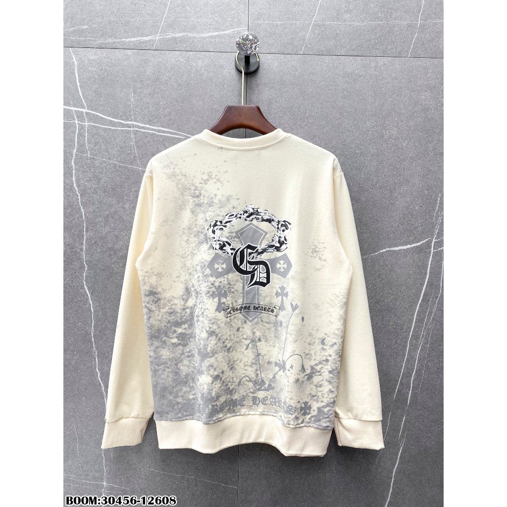 🔥Hot🔥Áo nỉ Chrome Hearts họa tiết loang hot trend Nam nữ Thu Đông 2023