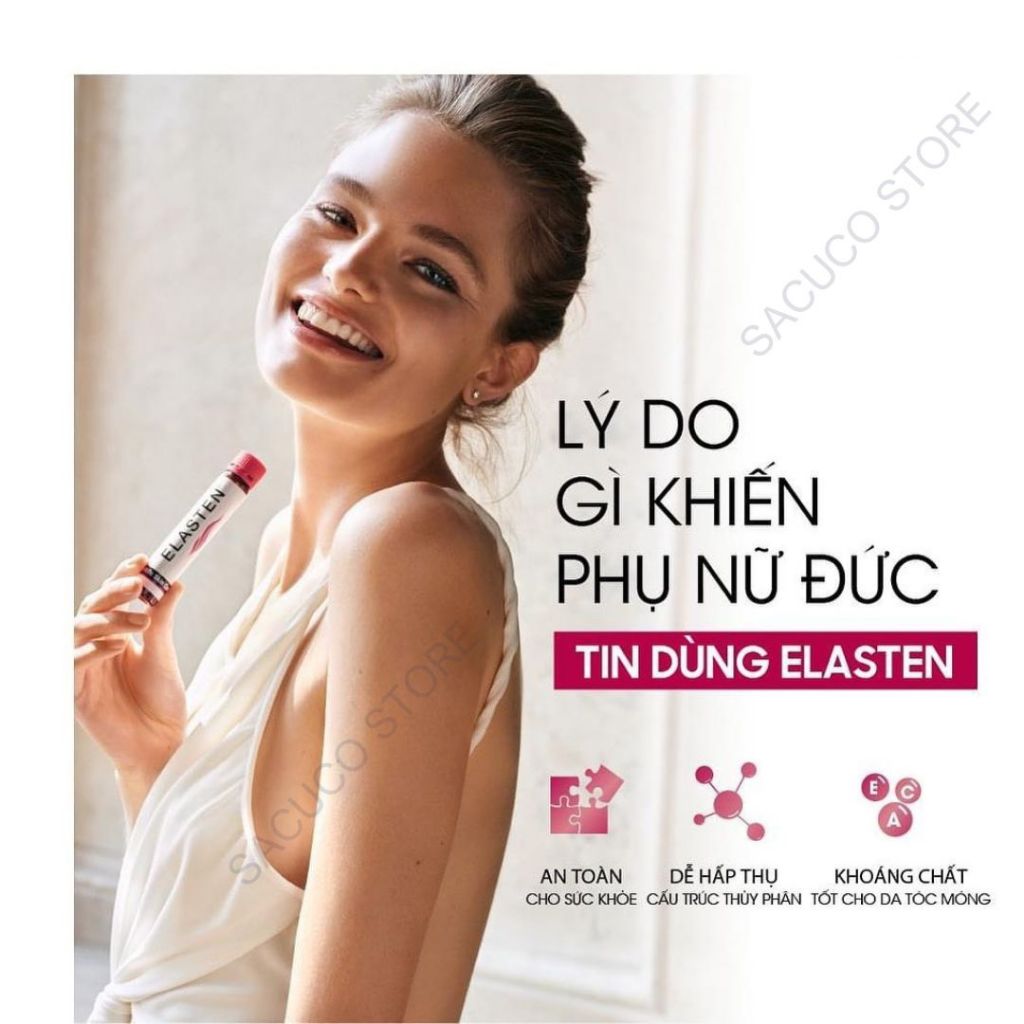 [Hàng Công Ty] Collagen Elasten Giúp Da Căng Mịn Chống Lão Hóa Tóc Chắc Khỏe Collagen Số 1 Tại Đức 28 ống x 25ml