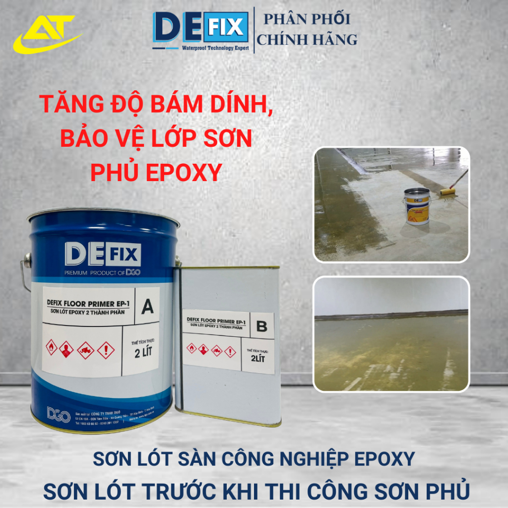 Sơn lót Epoxy sàn công nghiệp, Sơn lót Epoxy sàn nhà xưởng #Bộ 4Lít